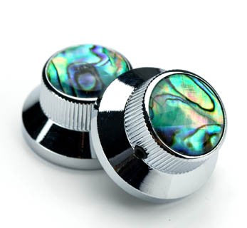 Chrome Bell Knobs Real Abalone Tops A34BB