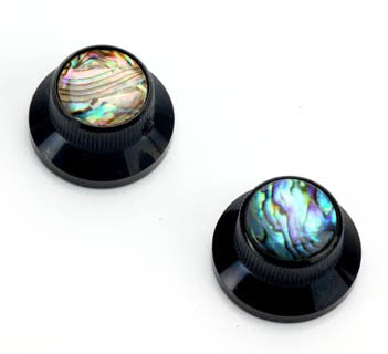 Black Bell Knobs Real Abalone Tops A38BB