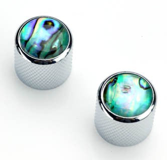 Chrome Knobs with Real Abalone Tops, Fits Tele® A39BB