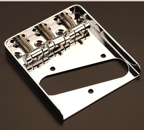 3 CHROMED Brass Saddle Bridge Chrome, Fits Tele® C09BB