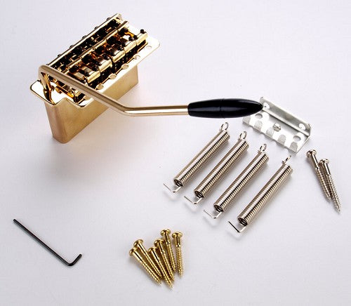 USA Spaced Solid Brass Block Tremolo GOLD- Complete Kit D69BB