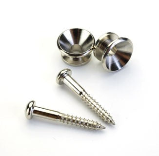 Pair Classic Strap Buttons Chrome Free Screws K31BB