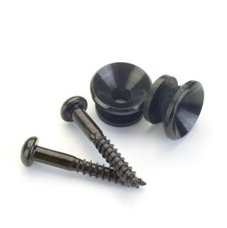 Pair Classic Strap Buttons Black Free Screws K33BB