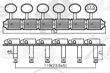 Gold Vintage Fender®-Style tuning Machines/Press fit Bushings E02BB