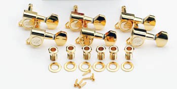 Wilkinson EZ-LOK locking Tuners Gold 6 inline for Fender® Headstocks E30BB